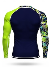 cheap Men's Rash Guard-Men's Standard Rash Guard Swim Shirt Geometric Abstract Camo / Camouflage UPF50+ UV Protection Quick Dry Long Sleeve Swimwear Sun Shirt Surfing Canoeing Beach Summer