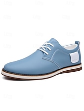 Χαμηλού Κόστους Παπούτσια Σαλονιού-Ανδρικά casual μπλε παπούτσια oxford – άνετα παπούτσια με κορδόνια και μαλακό άνω μέρος, ιδανικά για καθημερινή χρήση, εργασία και casual εξόδους και γάμους.