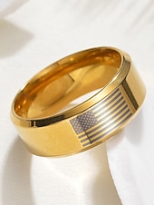  Bague en acier inoxydable pour hommes du 250e anniversaire des États-Unis avec motif du drapeau américain bande patriote en or et en argent style minimaliste classique bijoux de mode pour hommes pour