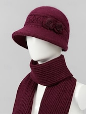 levne Dámské klobouky-Dámská pletená sada čepice a šály – více barevných variant, útulná a stylová na zimu, běžné nošení i outdoor
