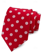 cheap Wedding Accessories-Men's Polyester Polka Dot Necktie, Multi-Color Classic Dot Pattern Tie, Elegant Slim Style for Groomsmen, Weddings, Formal Dinners, Banquets &amp; Business Events
