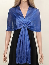 abordables Mariage ACC-Écharpe en polyester pour femme, ornée de boutons en acrylique, disponible en plusieurs couleurs, idéale pour les mariages et les soirées.