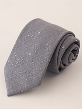 Недорогие Свадьба ACC-Мужской галстук из полиэстера с эффектом мерцания – в нескольких цветах, элегантный для свадеб и ужинов, однотонный с легким мерцающим эффектом.