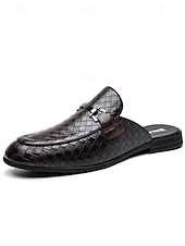 billiga Loafers-Röda slip-on loafers för män, krokodilpräglad ovandel, rygglös mule-design, elegant smart casual-stil för strandbröllop, trädgårdsceremonier och sommarevenemang