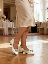 baratos Mãe da Noiva/Namorado-Mulheres Sapatos De Casamento Casamento Sapatilhas de casamento Cristais Sem Salto Ponta Redonda Moda Cetim Mocassim Prata Preto Branco