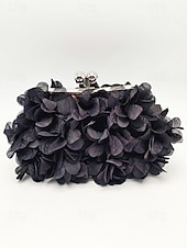 cheap Wedding Accessories-Women's Polyester Floral Clutch Bag with Short Chain Strap, Elegant 3D Petal Design, Multicolor Options, Lightweight Evening Handbag, Perfect for Weddings, Parties &amp; Formal Events