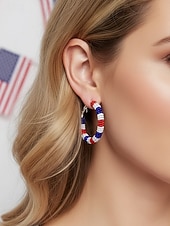  Vereinigte Staaten 250. Jubiläum Damen thematische Acryl Ohrringe – Mehrere Designs Rot Weiß und Blau perfekt für den Unabhängigkeitstag und US-Feierlichkeiten