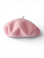 tanie Walentynki-damski beret w kształcie serca, wykonany z imitacji wełny, dostępny w wielu kolorach, idealny na prezent walentynkowy i do noszenia na co dzień