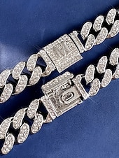 billiga Herrsmycken-Herrarmband i legeringskedja med alfabetets initialer – personligt kristallbesatt armband för alla hjärtans dag, bröllop och presenter