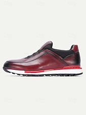 cheap Dress Sneakers-Men's Burgundy Leather Wedding Shoes – Elegant Slip-On Design with Premium Finish, Ideal for Weddings, Formal Events and Special Occasions