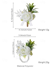 preiswerte Hochzeit ACC-Herren-Ansteckblume und Handgelenkschmuck aus Kunstblumen – Materialmix – perfekt für Hochzeiten und Partys