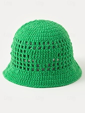 billige Tilbehør-Strikket bøttehatt til dame, tilgjengelig i flere farger, perfekt for St. Patricks dag-feiringer, komfortabel og stilig for fritidsbruk