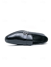 baratos Mocassins-Sapatos masculinos de couro envernizado rosa com fivela e detalhes em preto - sapatos sociais modernos para eventos sofisticados e casamentos.