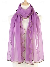 baratos Lenços Femininos-Lenço feminino leve em poliéster – várias cores, design macio e elegante, ideal para férias e uso casual no dia a dia.