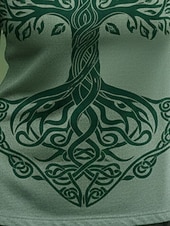 abordables T-shirt Boho-Mujer camisa boho Camiseta Estampado Floral Graphic Bohemia Vintage Casual Manga Larga Cuello Barco Tops regulares Diario Fin de semana Ropa de vacaciones Azul Marino Verde Trébol Verano Primavera