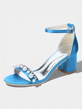 halpa Morsian-Naisten norsunluunväriset kristallipalikkakorkosandaalit, elegantit nilkkaremmillä varustetut hääkengät moderneihin kaupunkihäihin