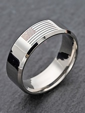  Bague en acier inoxydable pour hommes du 250e anniversaire des États-Unis avec motif du drapeau américain bande patriote en or et en argent style minimaliste classique bijoux de mode pour hommes pour
