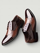 Χαμηλού Κόστους Derby παπούτσια-ανδρικά μαύρα λουστρίνια παπούτσια oxford dress - επίσημα παπούτσια με κορδόνια με γυαλιστερό φινίρισμα για γάμους και επαγγελματικές εκδηλώσεις