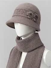 levne Dámské klobouky-Dámská pletená sada čepice a šály – více barevných variant, útulná a stylová na zimu, běžné nošení i outdoor