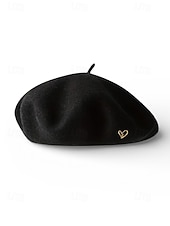 tanie Walentynki-damski beret w kształcie serca, wykonany z imitacji wełny, dostępny w wielu kolorach, idealny na prezent walentynkowy i do noszenia na co dzień