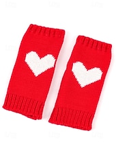 halpa ystävänpäivä-Naisten neulotut kynsikkäät sydänkuviolla, useita värejä, sopivat täydellisesti ystävänpäivään ja syksyn/talven arkikäyttöön