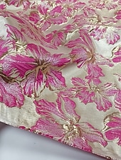  A-linje Te-lengde Cocktailkjoler Elegant Blomster 3/4 ermer V-hals Bryllup Formell Lomme Jacquard med Plissert