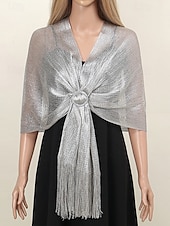 abordables Mariage ACC-Écharpe en polyester pour femme, ornée de boutons en acrylique, disponible en plusieurs couleurs, idéale pour les mariages et les soirées.