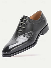 billige Oxford-sko-Svarte herresko med krokodillemønster og munkreim – premium skinn med stilig spennedesign, perfekt for bryllup, formelle arrangementer og kontorantrekk