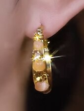 levne Dámská náušnice-Dámské kruhové náušnice s drahokamy a kamínky – více barev, materiál ze slitiny, elegantní design, ideální na dovolenou a párty