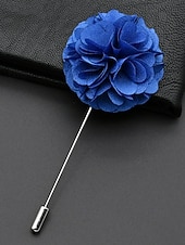 preiswerte Hochzeit ACC-Anstecknadel aus Polyester mit Blumenmuster für Herren, mehrfarbige Stoffblume, eleganter minimalistischer Stil für Trauzeugen, Hochzeiten, formelle Abendessen, Bankette und Abendveranstaltungen