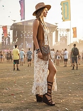 abordables Sandales Gladiateur-Sandales compensées gladiateur marron pour femmes avec brides à boucle – chaussures élégantes et confortables pour les festivals, les concerts, les événements en plein air et l'été