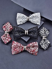 Недорогие Свадьба ACC-Мужской галстук-бабочка из полиэстера с блестками и кристаллами, доступен в нескольких цветах, идеально подходит для свадеб и вечерних мероприятий.