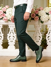 tanie Buty derby-męskie zielone buty typu oxford ze sztucznej skóry z nadrukiem krokodyla – lśniący styl sznurowany dla stylowych panów, na przyjęcia koktajlowe i luksusowe spotkania
