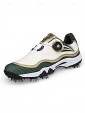cheap Men's Golf Shoes-Men's Red and White Golf Shoes with Shock Absorption, Comfortable Footwear for Golf &amp; Active Lifestyles
