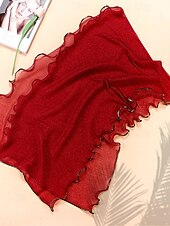 baratos Lenços Femininos-Lenço feminino leve em poliéster – várias cores, design macio e elegante, ideal para férias e uso casual no dia a dia.