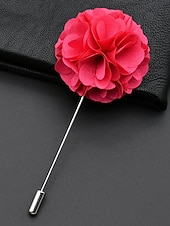 preiswerte Hochzeit ACC-Anstecknadel aus Polyester mit Blumenmuster für Herren, mehrfarbige Stoffblume, eleganter minimalistischer Stil für Trauzeugen, Hochzeiten, formelle Abendessen, Bankette und Abendveranstaltungen