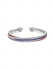 economico Braccialetti e bracciali rigidi-Zircone cubico Catena spessa Stravagante Moda Moda Strass Gioielli braccialetto Argento Per Quotidiano Regalo Ferie