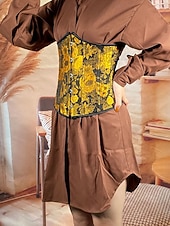 preiswerte Korsetts-Damen Formende Unterwäsche Mode Retro Lässig Blumen Knöpfe Täglich Heim Urlaub Ärmellos Schulterfrei Gelb Braun Sommer Frühling Herbst Normale Passform