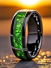 Недорогие Аксессуары-Мужское кольцо из нержавеющей стали с зеленой инкрустацией, в кельтском стиле, многоцветная отделка, прочное, удобное, идеально подходит для празднования Дня Святого Патрика и повседневного ношения.