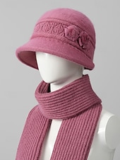 levne Dámské klobouky-Dámská pletená sada čepice a šály – více barevných variant, útulná a stylová na zimu, běžné nošení i outdoor