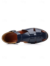 economico sandali-sandali da uomo in similpelle marrone con cinturini, design aperto traspirante, suola leggera e comoda, stile rilassato per matrimoni in spiaggia e occasioni estive