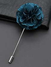 preiswerte Hochzeit ACC-Anstecknadel aus Polyester mit Blumenmuster für Herren, mehrfarbige Stoffblume, eleganter minimalistischer Stil für Trauzeugen, Hochzeiten, formelle Abendessen, Bankette und Abendveranstaltungen