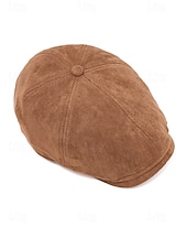 voordelige Herenhoeden-Heren suède platte pet in diverse kleuren, klassieke newsboy-pet, comfortabel en stijlvol, perfect voor casual en semi-formele gelegenheden.