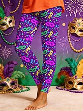 economico Abbigliamento femminile per il Carnevale-Per donna Leggings Attivo Vacanza Moda Lunghezza intera Vita AltaPantsCarnevale Grafico Geometrico Stampato Taglio alto Comodità All'aperto Confortevole Elasticizzato Vacanza Formale Streetwear