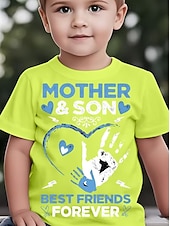 abordables Humor Divertido 3D del Niño-Chico 3D Corazón Graphic Camiseta Manga Corta Impresión 3D Verano Primavera Deportes Moda Ropa de calle Niños 4-12 años Cuello Barco Casual Diario Exterior Ajuste regular