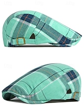 cheap Accessories-Men's Plaid Flat Cap Newsboy Hat, Cotton-Polyester Blend, Multi-Color Classic Ivy Style Cap for St. Patrick's Day Celebration &amp; Everyday Casual Wear