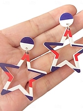 cheap Earrings-1 Pair Dangle Earrings For Women's Daily Street Festival Acrylic Geometrical Alphabet Shape Star
