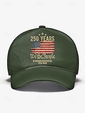 זול אביזרים-כובע בייסבול מתכוונן לגברים - חגיגות 250 שנה ויום העצמאות, מגוון צבעים, חומר פוליאסטר, מושלם לאירועים חיצוניים ולבוש חגיגי