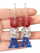cheap Earrings-1 Pair Dangle Earrings For Women's Daily Street Festival Acrylic Geometrical Alphabet Shape Star
