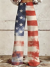  250-jähriges Jubiläum USA Retro Vintage 1970er Hose Hose mit weitem Bein Hippie Disco Hohe Taille Kostüm Damen Maskerade 4. Juli Unabhängigkeitstag Erwachsene Hose